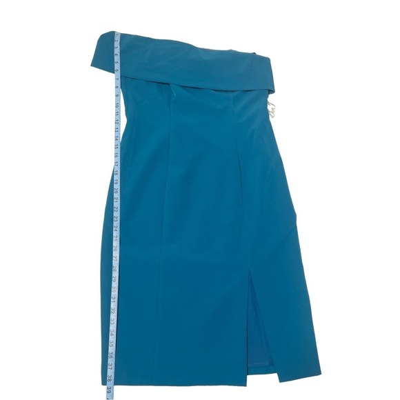 NWT Eliza J Blue One Shoulder Asymmetrical Event Party Cocktail  Sheath Dress 12 - Picture 9 of 14